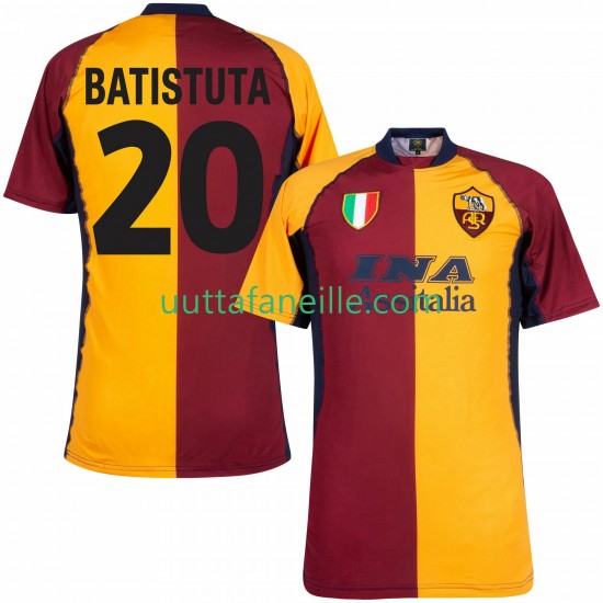 Jalkapallo Pelipaitoja AS Roma Batistuta 20 2000 2001 Retro Mies Kotipeliasu Lyhythihainen