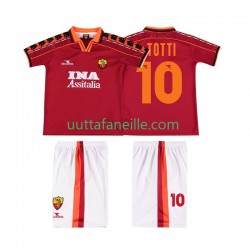 Jalkapallo Pelipaitoja AS Roma TOTTI 10 Retro Lasten Kotipeliasu 1998 1999 Lyhythihainen
