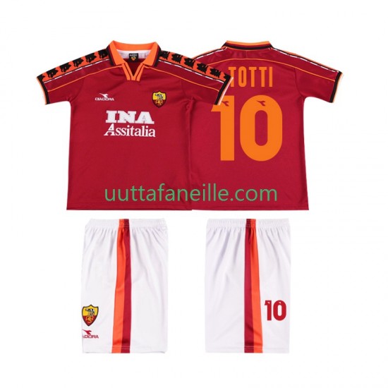 Jalkapallo Pelipaitoja AS Roma TOTTI 10 Retro Lasten Kotipeliasu 1998 1999 Lyhythihainen
