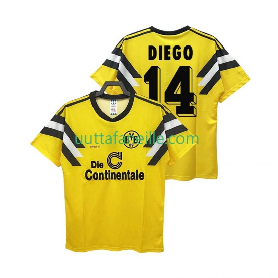 Jalkapallo Pelipaitoja Borussia Dortmund DIEGO 14 DFB-POKAL 1989 Retro Mies Kotipeliasu Lyhythihainen