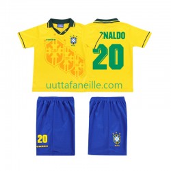 Jalkapallo Pelipaitoja Brasilia RONALDO 20 Retro Lasten Kotipeliasu 1994 Lyhythihainen