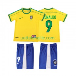 Jalkapallo Pelipaitoja Brasilia Ronaldo 9 Retro Lasten Kotipeliasu 1998 Lyhythihainen