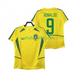 Jalkapallo Pelipaitoja Brasilia Ronaldo 9 Retro Mies Kotipeliasu 2002 Lyhythihainen