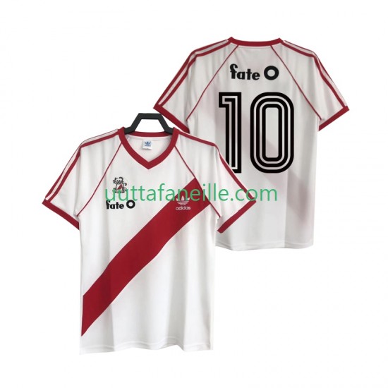 Jalkapallo Pelipaitoja CA River Plate 10 1986 Retro Mies Kotipeliasu Lyhythihainen
