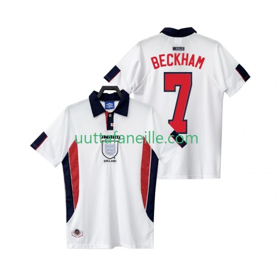 Jalkapallo Pelipaitoja Englanti BECKHAM 7 Retro Mies Kotipeliasu 1998 Lyhythihainen