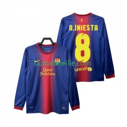 Jalkapallo Pelipaitoja FC Barcelona A INIESTA 8 2012 2013 Retro Mies Kotipeliasu Pitkähihainen