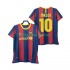 Jalkapallo Pelipaitoja FC Barcelona Lionel Messi 10 Retro Mies Kotipeliasu 2011 2010 Lyhythihainen