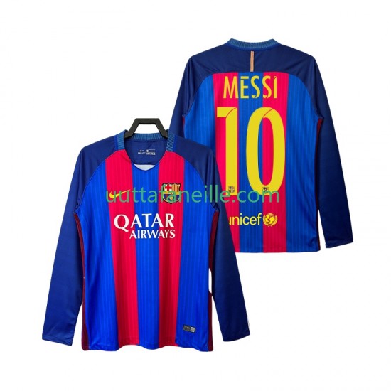 Jalkapallo Pelipaitoja FC Barcelona Lionel Messi 10 2016 2017 Retro Mies Kotipeliasu Pitkähihainen
