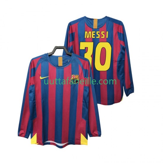 Jalkapallo Pelipaitoja FC Barcelona Lionel Messi 30 2005 Retro Mies Kotipeliasu 2006 Pitkähihainen