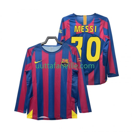 Jalkapallo Pelipaitoja FC Barcelona Lionel Messi 30 Champions League 2005 Retro Mies Kotipeliasu 2006 Pitkähihainen