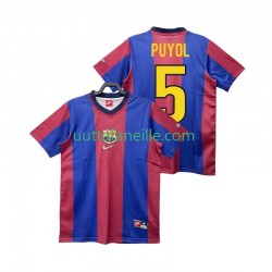 Jalkapallo Pelipaitoja FC Barcelona PUYOL 5 Retro Mies Kotipeliasu 1998 1999 Lyhythihainen