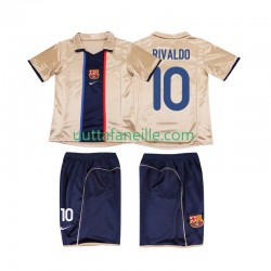 Jalkapallo Pelipaitoja FC Barcelona RIVALDO 10 2001 Retro Lasten Vieraspeliasu 2002 Lyhythihainen