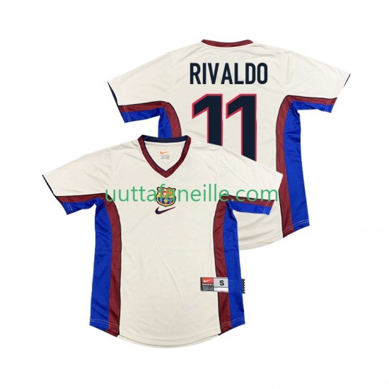 Jalkapallo Pelipaitoja FC Barcelona RIVALDO 11 Retro Mies Vieraspeliasu 1998 1999 Lyhythihainen