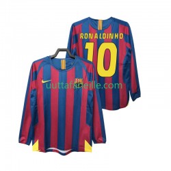 Jalkapallo Pelipaitoja FC Barcelona RONALDINHO 10 2005 Retro Mies Kotipeliasu 2006 Pitkähihainen