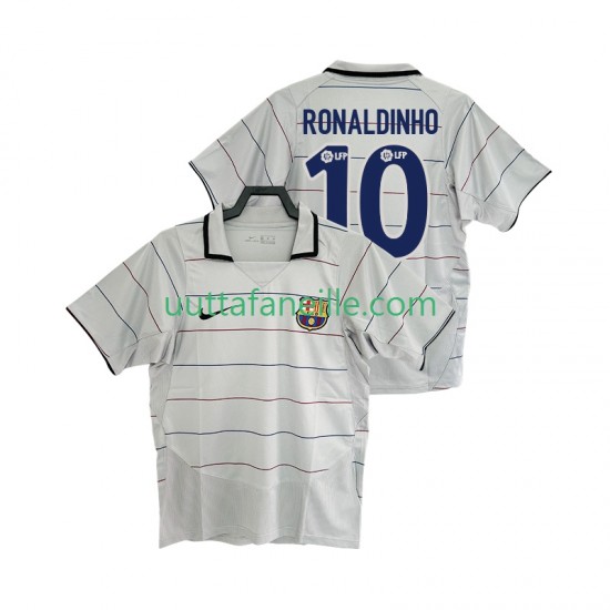Jalkapallo Pelipaitoja FC Barcelona RONALDINHO 10 2003 Retro Mies Vieraspeliasu 2004 Lyhythihainen