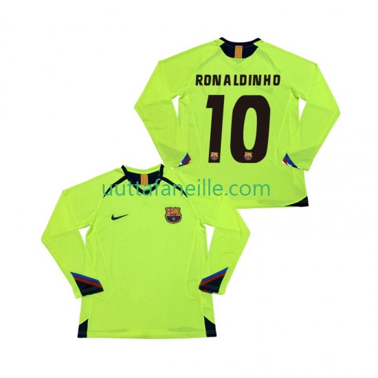 Jalkapallo Pelipaitoja FC Barcelona RONALDINHO 10 2005 Retro Mies Vieraspeliasu 2006 Pitkähihainen
