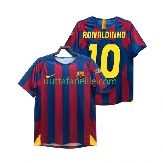 Jalkapallo Pelipaitoja FC Barcelona RONALDINHO 10 Champions League 2005 Retro Mies Kotipeliasu 2006 Lyhythihainen