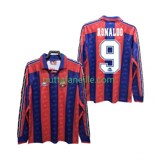Jalkapallo Pelipaitoja FC Barcelona RONALDO 9 1996 1997 Retro Mies Kotipeliasu Pitkähihainen