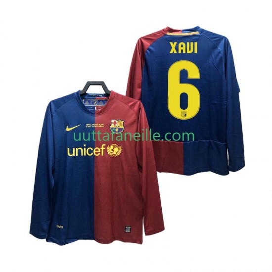 Jalkapallo Pelipaitoja FC Barcelona XAVI 6 Champions League 2009 Retro Mies Kotipeliasu 2008 Pitkähihainen