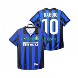 Jalkapallo Pelipaitoja Inter Milan BAGGIO 10 Retro Mies Kotipeliasu 1998 1999 Lyhythihainen
