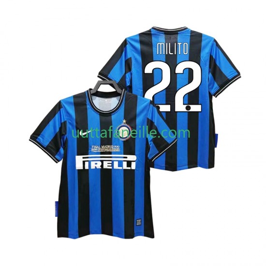 Jalkapallo Pelipaitoja Inter Milan MILITO 22 2009 Retro Mies Kotipeliasu 2010 Lyhythihainen