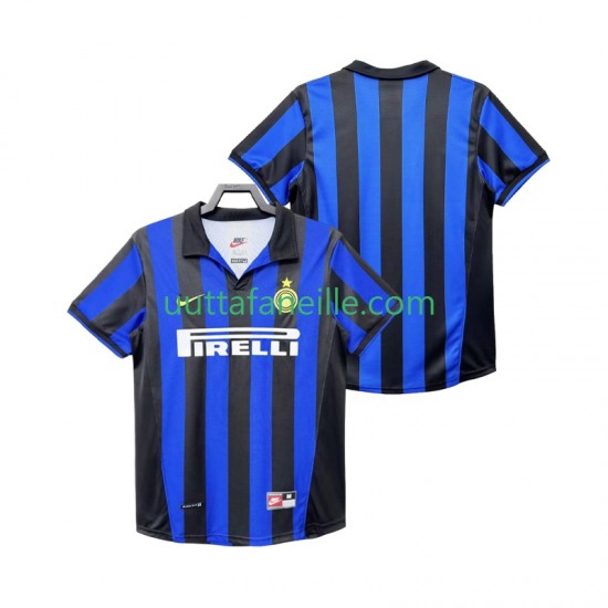 Jalkapallo Pelipaitoja Inter Milan Retro Mies Kotipeliasu 1998 1999 Lyhythihainen