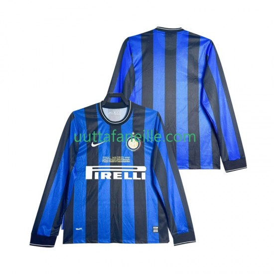 Jalkapallo Pelipaitoja Inter Milan 2009 Retro Mies Kotipeliasu 2010 Pitkähihainen