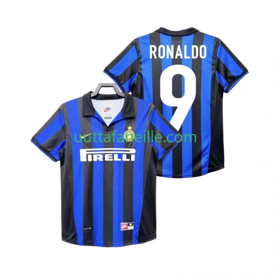 Jalkapallo Pelipaitoja Inter Milan Roanldo 9 Retro Mies Kotipeliasu 1998 1999 Lyhythihainen