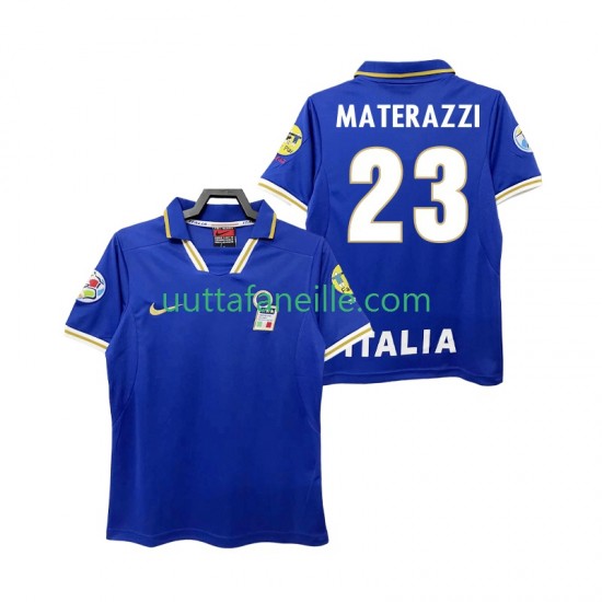 Jalkapallo Pelipaitoja Italia MATERAZZI 23 1996 Retro Mies Kotipeliasu Lyhythihainen