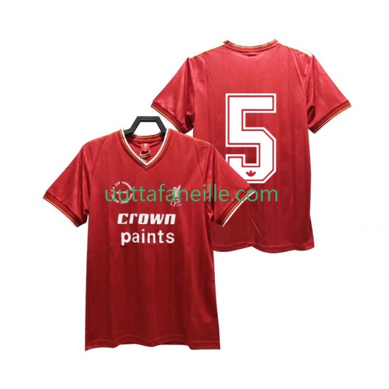 Jalkapallo Pelipaitoja Liverpool 5 1985 1986 Retro Mies Kotipeliasu Lyhythihainen