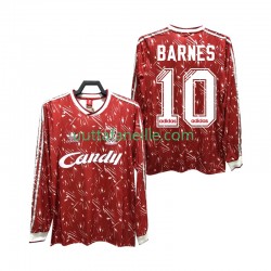 Jalkapallo Pelipaitoja Liverpool BARNES 10 1989 1991 Retro Mies Kotipeliasu Pitkähihainen