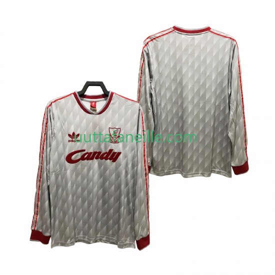 Jalkapallo Pelipaitoja Liverpool 1989 1991 Retro Mies Vieraspeliasu Pitkähihainen