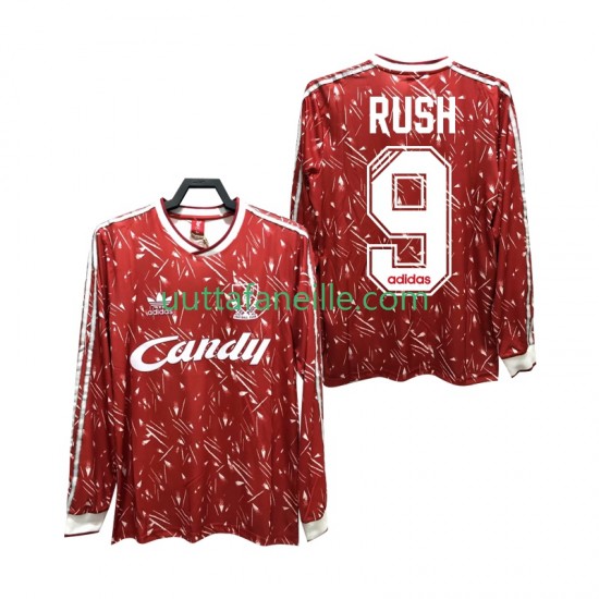 Jalkapallo Pelipaitoja Liverpool Rush 9 1989 1991 Retro Mies Kotipeliasu Pitkähihainen