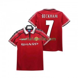 Jalkapallo Pelipaitoja Manchester United BECKHAM 7 Retro Mies Kotipeliasu 1998 1999 Lyhythihainen