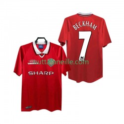 Jalkapallo Pelipaitoja Manchester United BECKHAM 7 2000 Retro Mies Kotipeliasu 1999 Lyhythihainen