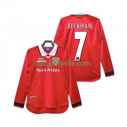 Jalkapallo Pelipaitoja Manchester United Beckham 7 2000 Retro Mies Kotipeliasu 1999 Pitkähihainen