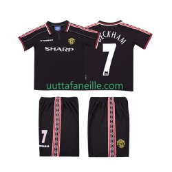 Jalkapallo Pelipaitoja Manchester United Beckham 7 Retro Lasten Vieraspeliasu 1998 1999 Lyhythihainen