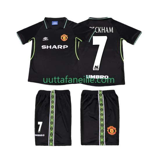 Jalkapallo Pelipaitoja Manchester United Beckham 7 Retro Lasten Kolmas peliasu 1998 1999 Lyhythihainen