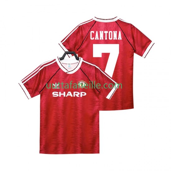 Jalkapallo Pelipaitoja Manchester United CANTONA 7 1990 1992 Retro Mies Kotipeliasu Lyhythihainen