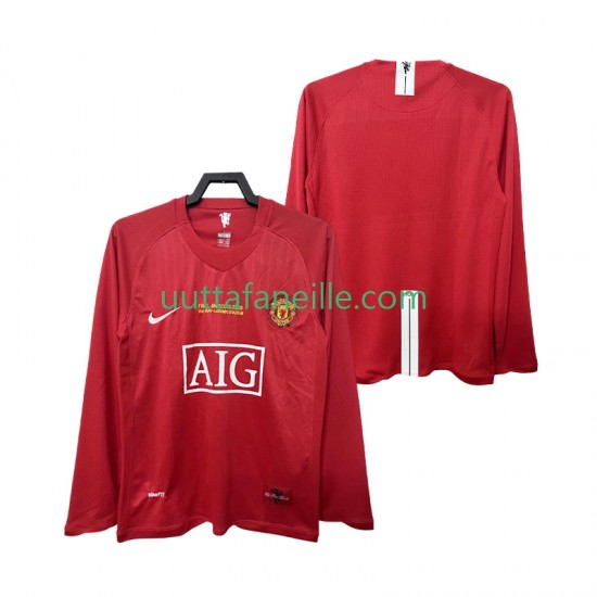 Jalkapallo Pelipaitoja Manchester United Champions League 2007 Retro Mies Kotipeliasu 2008 Pitkähihainen