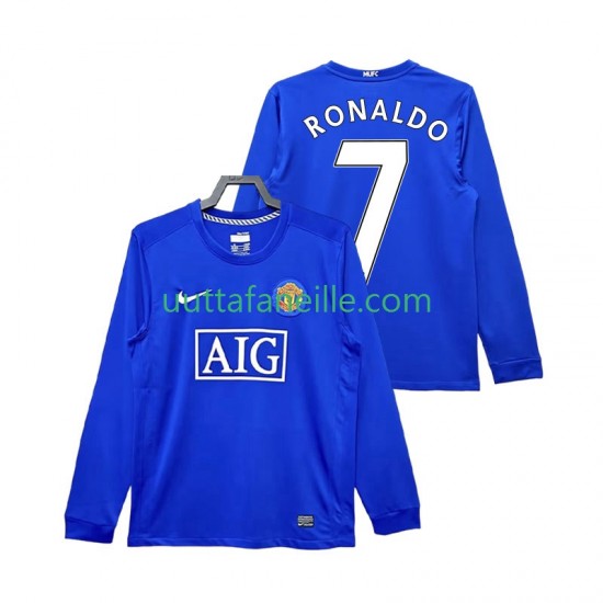 Jalkapallo Pelipaitoja Manchester United Cristiano Ronaldo 7 2009 Retro Mies Kolmas peliasu 2008 Pitkähihainen