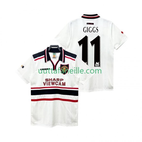 Jalkapallo Pelipaitoja Manchester United GIGGS 11 Retro Mies Vieraspeliasu 1998 1999 Lyhythihainen