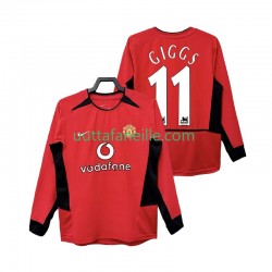 Jalkapallo Pelipaitoja Manchester United GIGGS 11 Retro Mies Kotipeliasu 2004 2002 Pitkähihainen