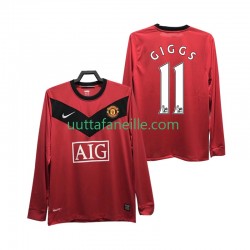 Jalkapallo Pelipaitoja Manchester United GIGGS 11 2009 Retro Mies Kotipeliasu 2010 Pitkähihainen
