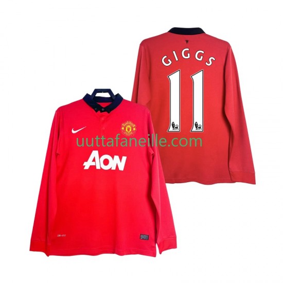 Jalkapallo Pelipaitoja Manchester United GIGGS 11 2013 2014 Retro Mies Kotipeliasu Pitkähihainen