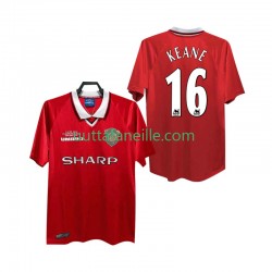 Jalkapallo Pelipaitoja Manchester United Keane 16 2000 Retro Mies Kotipeliasu 1999 Lyhythihainen
