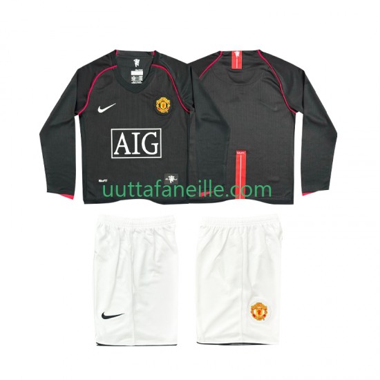 Jalkapallo Pelipaitoja Manchester United 2007 Retro Lasten Vieraspeliasu 2008 Pitkähihainen