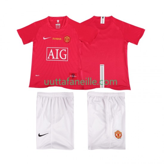 Jalkapallo Pelipaitoja Manchester United Champions League 2007 Retro Lasten Kotipeliasu 2008 Lyhythihainen