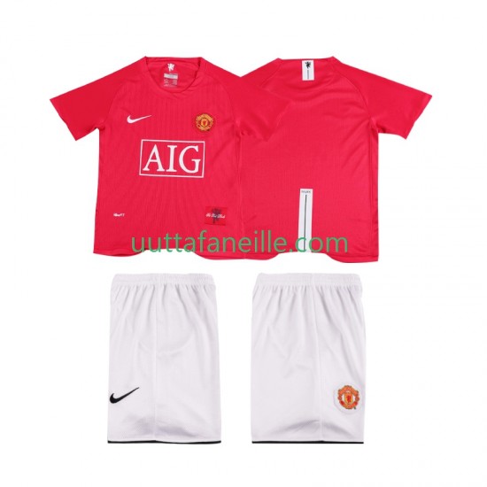 Jalkapallo Pelipaitoja Manchester United Premier League 2007 Retro Lasten Kotipeliasu 2008 Lyhythihainen