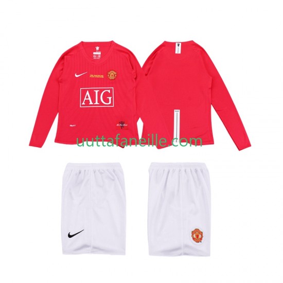 Jalkapallo Pelipaitoja Manchester United Premier League 2009 Retro Lasten Kotipeliasu 2008 Pitkähihainen